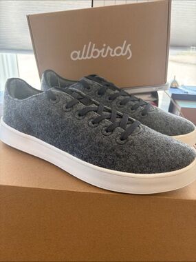 allbirds Men's Natural Grey Wool Sneakers with White Sole